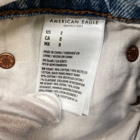 American Eagle Relaxed Short Womens 8 Strigid Cutoff Frayed Light Wash Blue - Picture 9 of 9